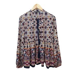 Romeo & Juliet Couture Top Womens Size L Boho Tassels Baby Doll Festival NEW/TAG